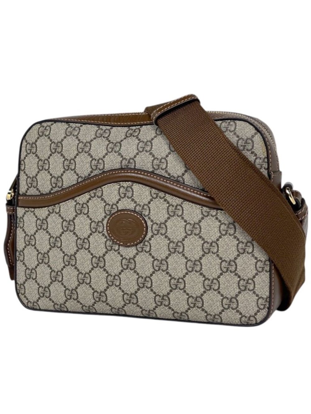 Gucci Shoulder Bag GG Pattern Beige Brown